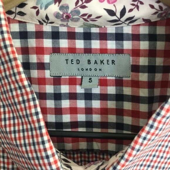 Ted Baker London Men’s Checkered Short Sleeve Shirt – Size 5 (XL) - Picture 4 of 5